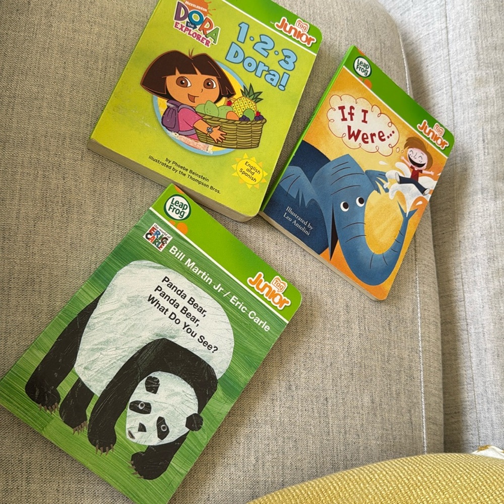 LeapFrog Tag JR 3 PC BOOK PANDA BEAR ERIC CARLE BILL MARTIN + DORA THE EXPLORER